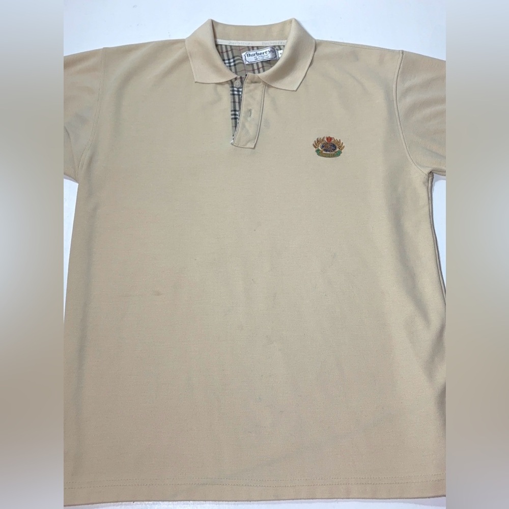 Burberry Beige Polo Shirt with Embroidered Logo